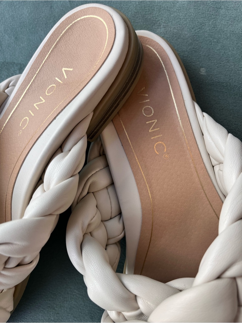 Vionic Braided Slide Mules in Off-White - Picture 2 of 11